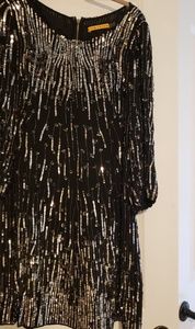 alice + olivia black dress with sequins